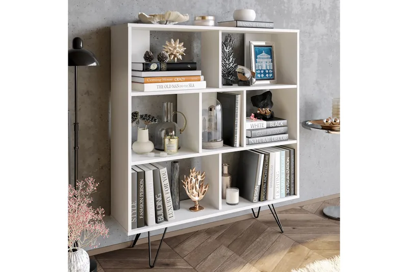 Frascone Bokhylla 120x30 cm 4 Hyllor - Vit - Förvaring - Hylla - Bokhylla