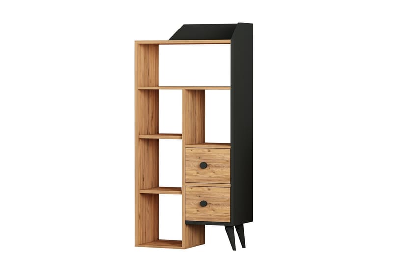 Hafing Bokhylla 61,8x29,8 cm Svart/Brun - Hanah Home - Förvaring - Hylla - Bokhylla