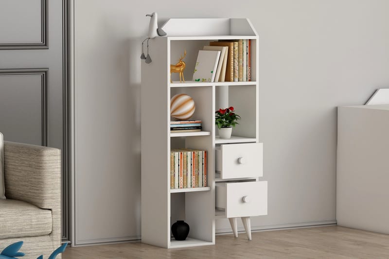 Hafing Bokhylla 61,8x29,8 cm Vit - Hanah Home - Förvaring - Hylla - Bokhylla