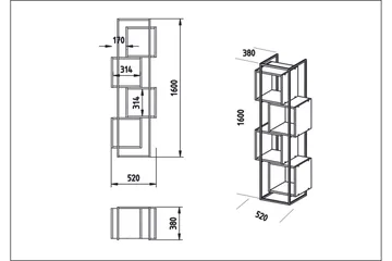 Hammann Bokhylla 38 cm i Målat Trä - Vit - Förvaring - Hylla - Bokhylla