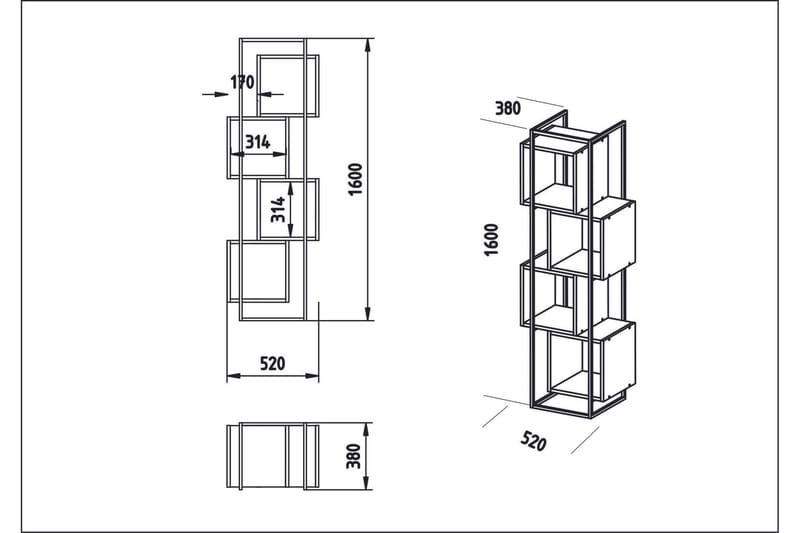 Hammann Bokhylla 38 cm i Målat Trä - Vit - Förvaring - Hylla - Bokhylla