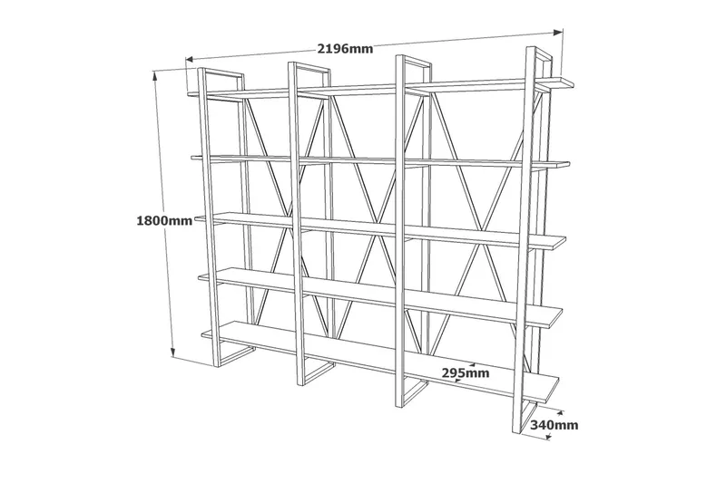 Hardyng Bokhylla 34x2120 cm - Natur - Förvaring - Hylla - Bokhylla