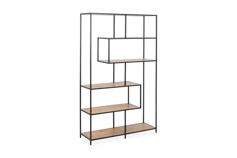 Hasslevik Bokhylla 114 cm i Ek, Beige|Svart