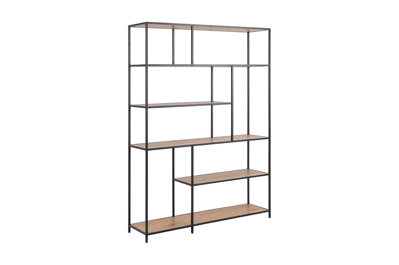 Hasslevik Bokhylla 135x35 cm 4 Hyllor, Natur/Matt Svart