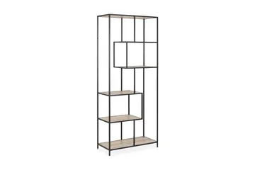 Hasslevik Bokhylla 77x185 cm Varierande Hyllor - Sonoma Ek/Svart - Förvaring - Hylla - Bokhylla