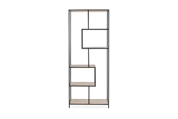 Hasslevik Bokhylla 77x185 cm Varierande Hyllor - Sonoma Ek/Svart - Förvaring - Hylla - Bokhylla