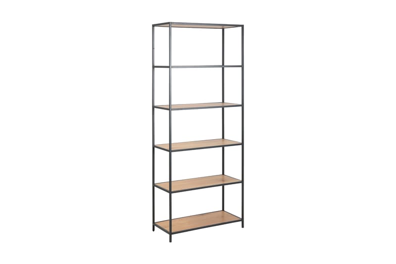 Hasslevik Bokhylla 77x35 cm 5 Hyllor - Natur/Matt Svart - Förvaring - Hylla - Bokhylla
