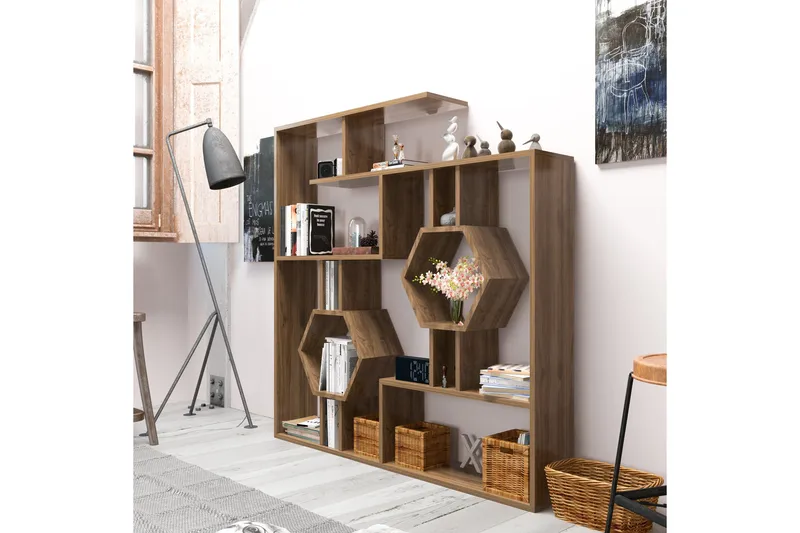 Hejde Bokhylla 134 cm - Brun - Förvaring - Hylla - Bokhylla