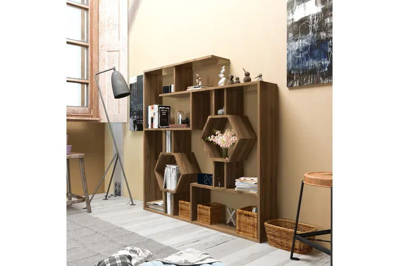 Hejde Bokhylla 134 cm - Brun - Förvaring - Hylla - Bokhylla