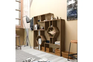 Hejde Bokhylla 134 cm - Brun - Förvaring - Hylla - Bokhylla