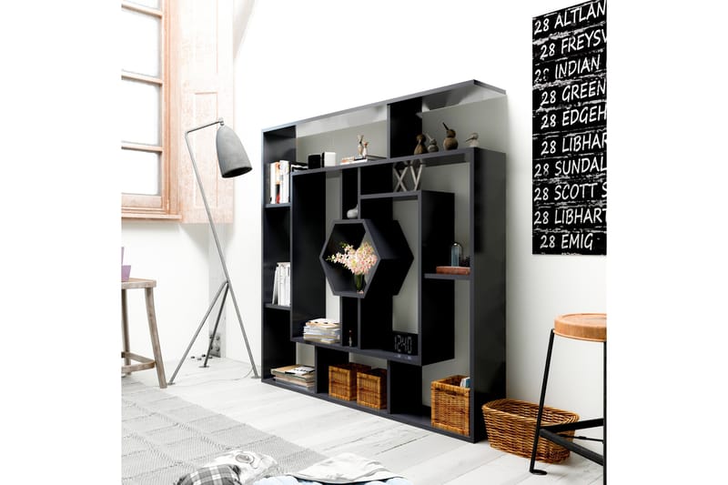 Hejde Bokhylla 134 cm - Svart - Förvaring - Hylla - Bokhylla