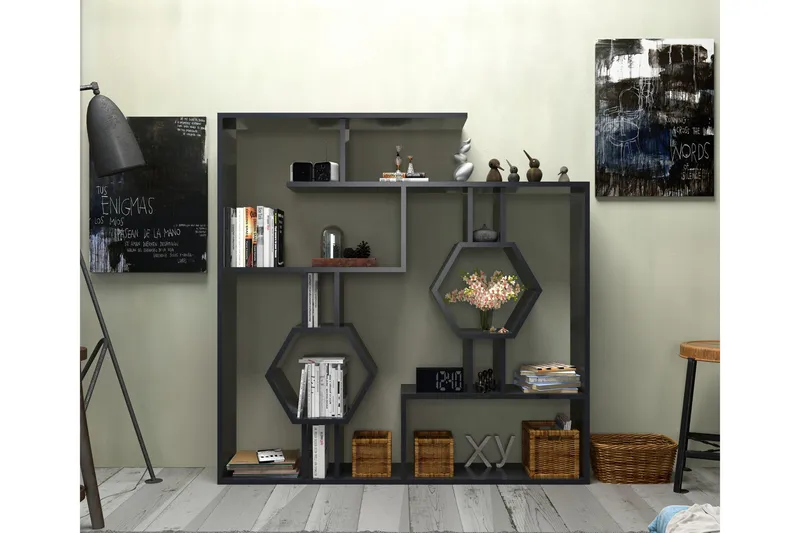 Hejde Bokhylla 134 cm - Svart - Förvaring - Hylla - Bokhylla