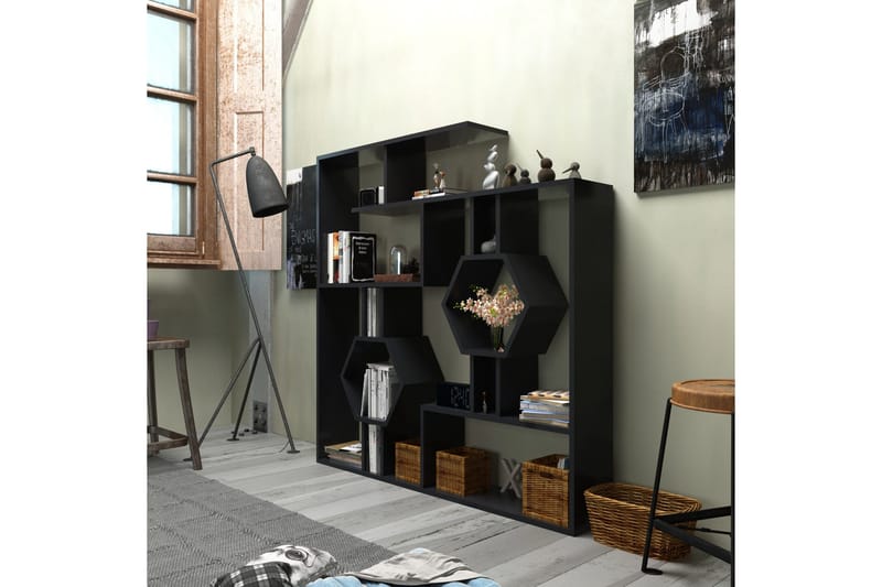 Hejde Bokhylla 134 cm - Svart - Förvaring - Hylla - Bokhylla