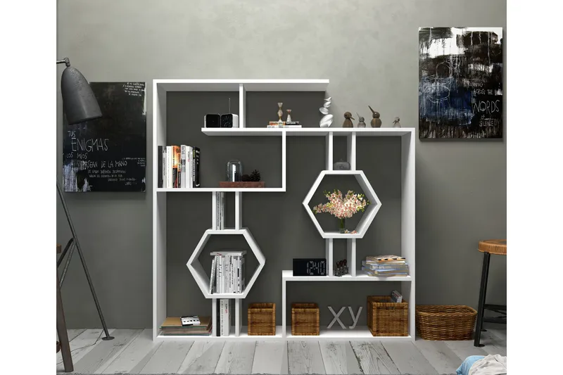 Hejde Bokhylla 134 cm - Vit - Förvaring - Hylla - Bokhylla