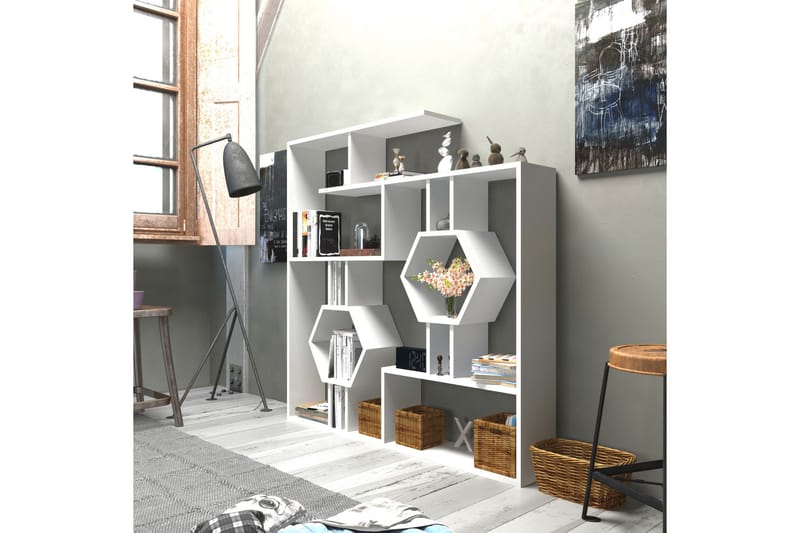 Hejde Bokhylla 134 cm - Vit - Förvaring - Hylla - Bokhylla