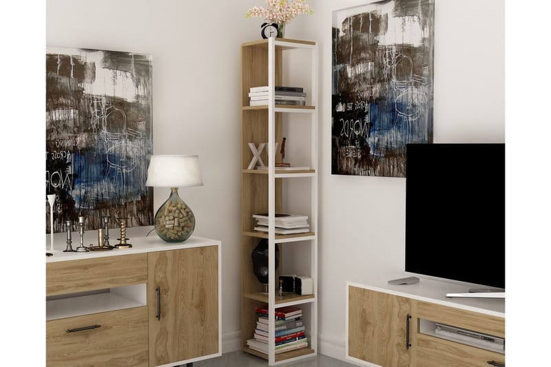 Hejde Bokhylla 34 cm - Brun/Vit - Förvaring - Hylla - Bokhylla
