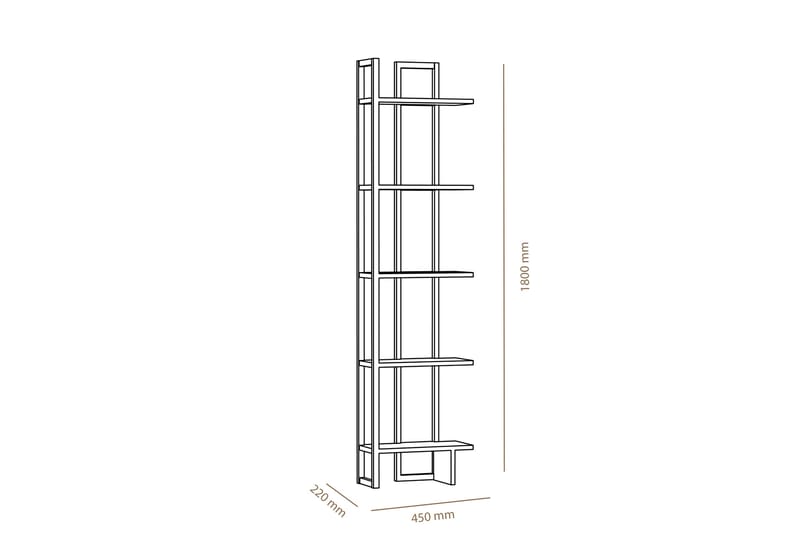 Hejde Bokhylla 45 cm - Brun/Svart - Förvaring - Hylla - Bokhylla