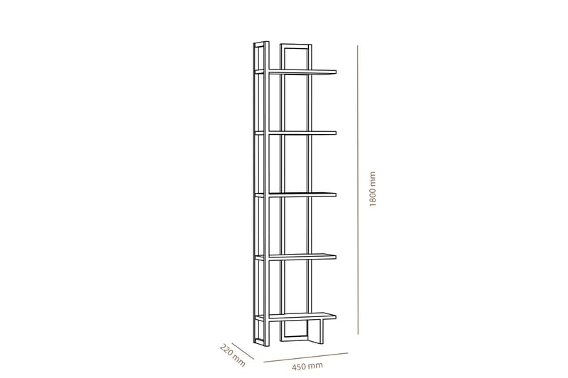 Hejde Bokhylla 45 cm - Brun/Svart - Förvaring - Hylla - Bokhylla