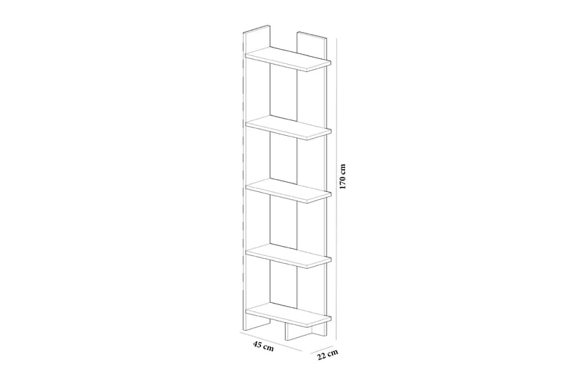 Hejde Bokhylla 45 cm - Brun/Vit - Förvaring - Hylla - Bokhylla