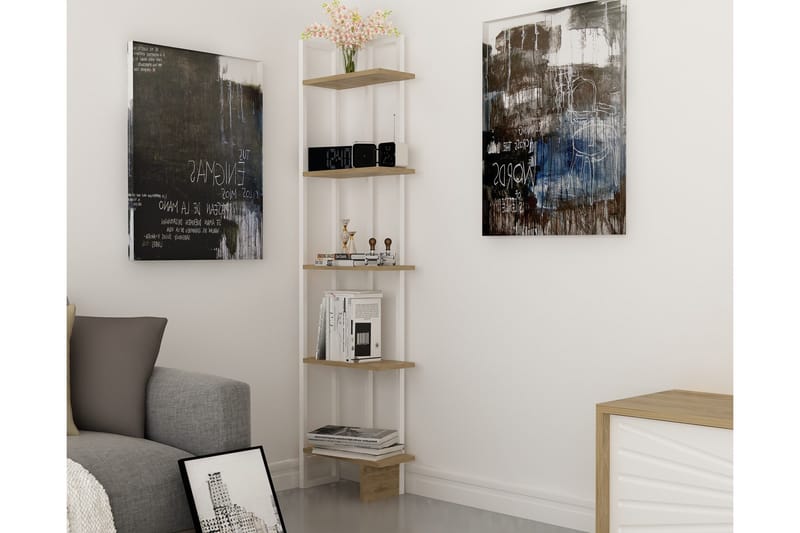 Hejde Bokhylla 45 cm - Brun/Vit - Förvaring - Hylla - Bokhylla