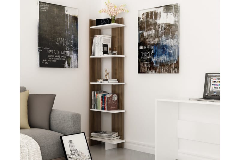 Hejde Bokhylla 45 cm - Brun/Vit - Förvaring - Hylla - Bokhylla