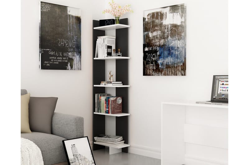 Hejde Bokhylla 45 cm - Svart/Vit - Förvaring - Hylla - Bokhylla