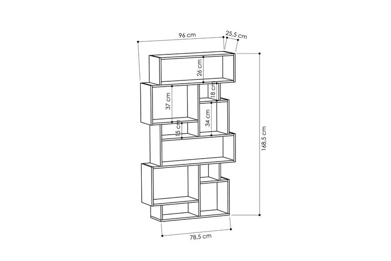 Homitis Bokhylla - Trä - Förvaring - Hylla - Bokhylla