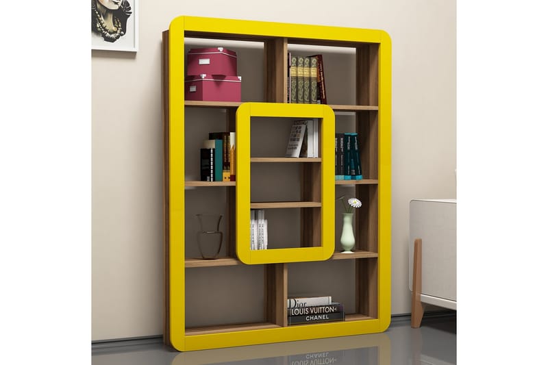 Hovdane Bokhylla 109 cm - Brun/Gul - Förvaring - Hylla - Bokhylla
