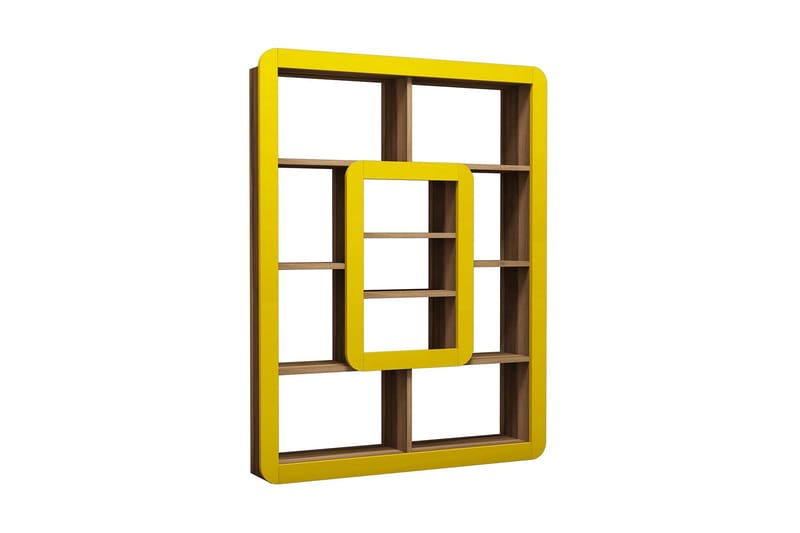 Hovdane Bokhylla 109 cm, Brun/Gul