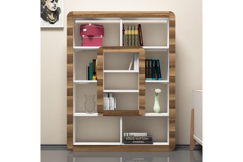 Hovdane Bokhylla 109 cm - Vit/Brun - Förvaring - Hylla - Bokhylla