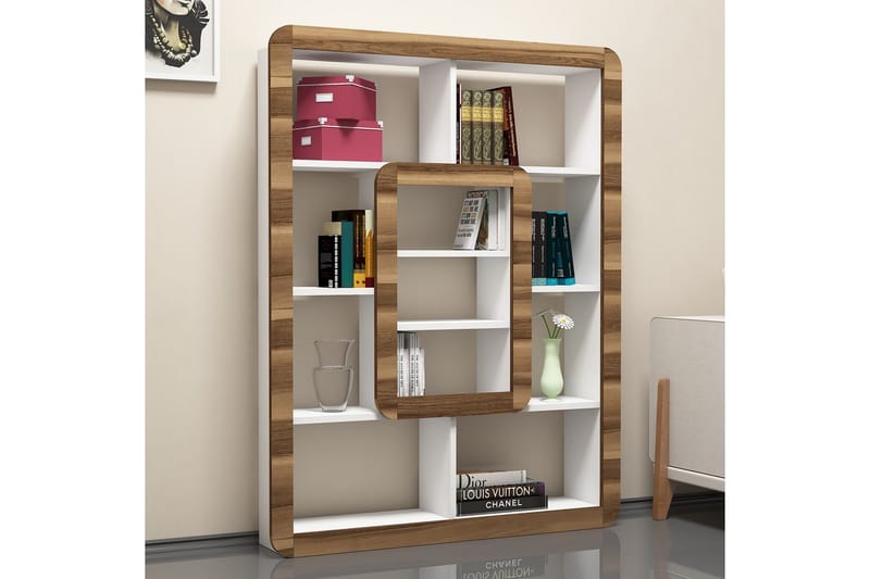 Hovdane Bokhylla 109 cm - Vit/Brun - Förvaring - Hylla - Bokhylla