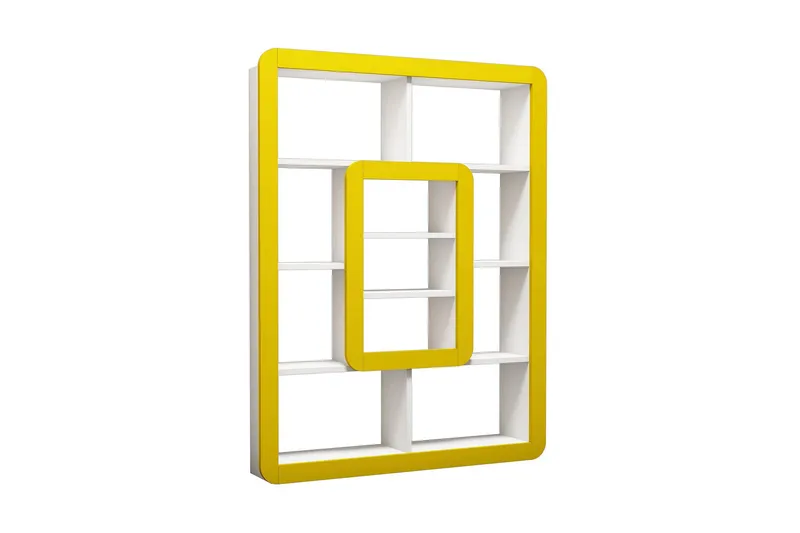 Hovdane Bokhylla 109 cm - Vit/Gul - Förvaring - Hylla - Bokhylla
