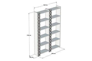 Hovdane Bokhylla 124 cm - Brun/Gul - Förvaring - Hylla - Bokhylla