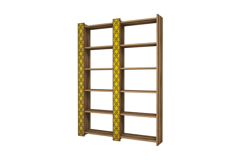 Hovdane Bokhylla 124 cm - Brun/Gul - Förvaring - Hylla - Bokhylla