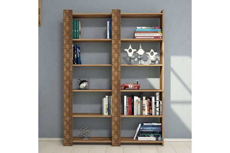 Hovdane Bokhylla 124 cm - Mörkbrun - Förvaring - Hylla - Bokhylla