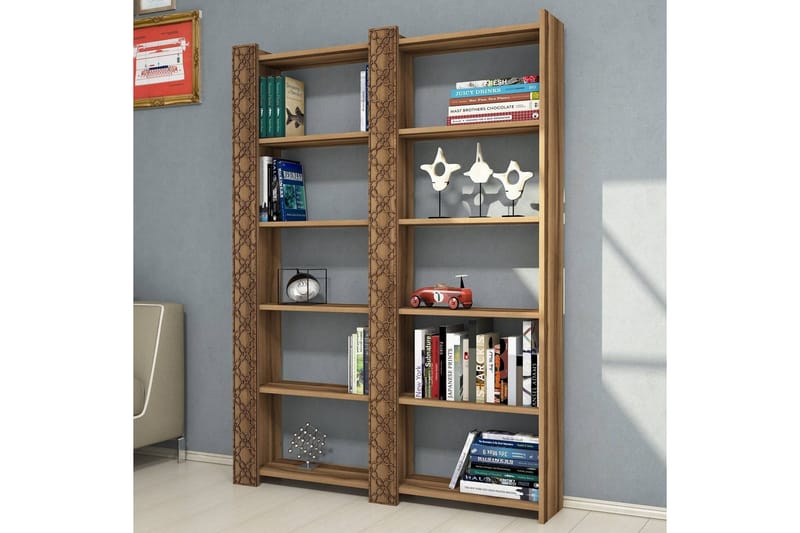 Hovdane Bokhylla 124 cm - Mörkbrun - Förvaring - Hylla - Bokhylla