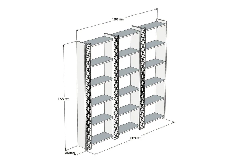Hovdane Bokhylla 184 cm - Brun - Förvaring - Hylla - Bokhylla