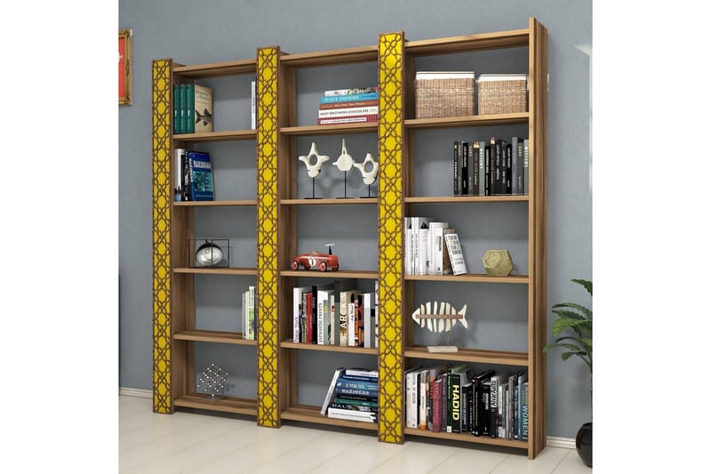 Hovdane Bokhylla 184 cm - Brun/Gul - Förvaring - Hylla - Bokhylla