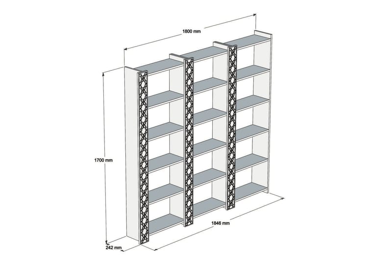 Hovdane Bokhylla 184 cm - Mörkbrun - Förvaring - Hylla - Bokhylla