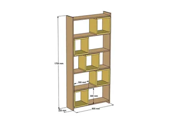 Hovdane Bokhylla 22 cm i Valnöt - Gul|Brun - Förvaring - Hylla - Bokhylla