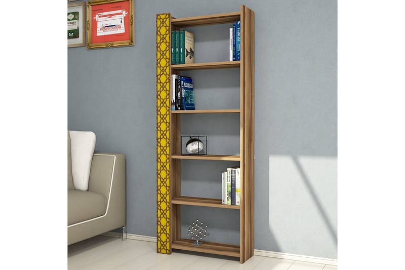 Hovdane Bokhylla 64 cm - Brun/Gul - Förvaring - Hylla - Bokhylla