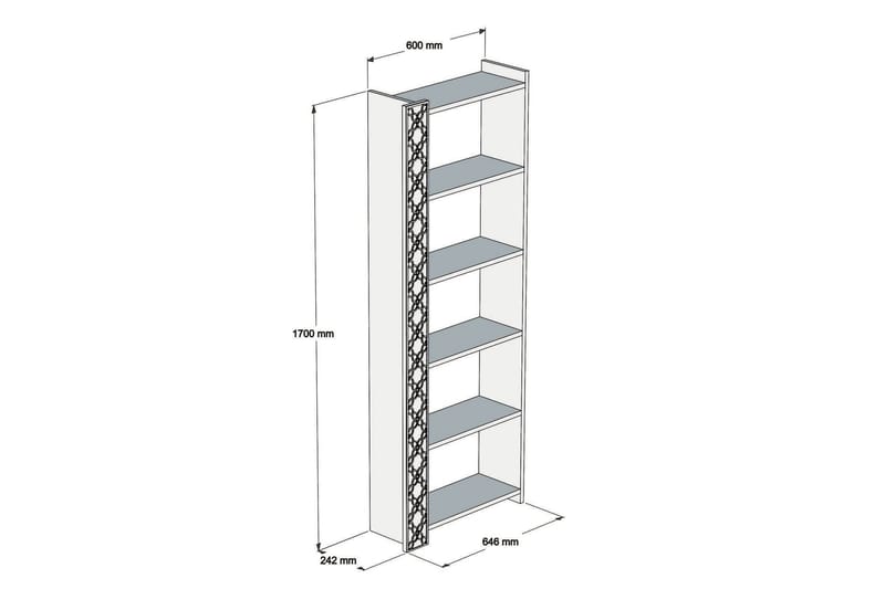 Hovdane Bokhylla 64 cm - Brun/Vit - Förvaring - Hylla - Bokhylla