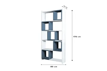 Hovdane Bokhylla 80 cm - Vit/Blå - Förvaring - Hylla - Bokhylla
