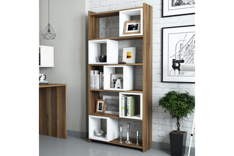 Hovdane Bokhylla 80 cm - Vit/Brun - Förvaring - Hylla - Bokhylla