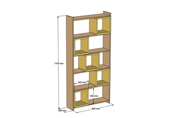 Hovdane Bokhylla 80 cm - Vit/Brun - Förvaring - Hylla - Bokhylla