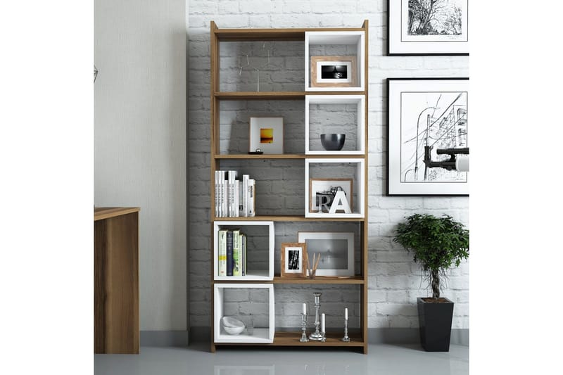 Hovdane Bokhylla 80 cm - Vit/Brun - Förvaring - Hylla - Bokhylla