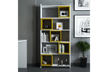 Hovdane Bokhylla 80 cm - Vit/Gul - Förvaring - Hylla - Bokhylla