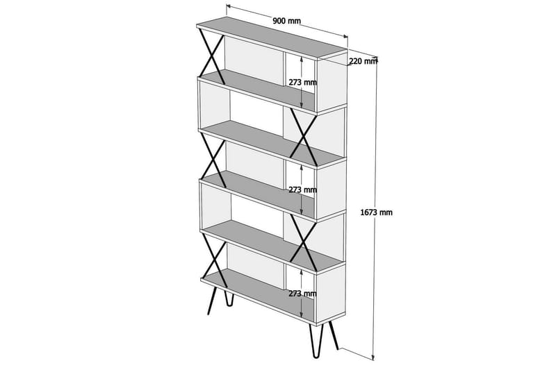 Hovdane Bokhylla 90 cm - Vit - Bokhylla