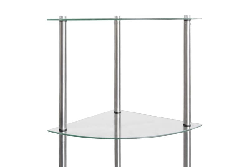 Hylla 6 hyllplan transparent 30x30x160 cm härdat glas - Transparent - Förvaring - Hylla - Bokhylla
