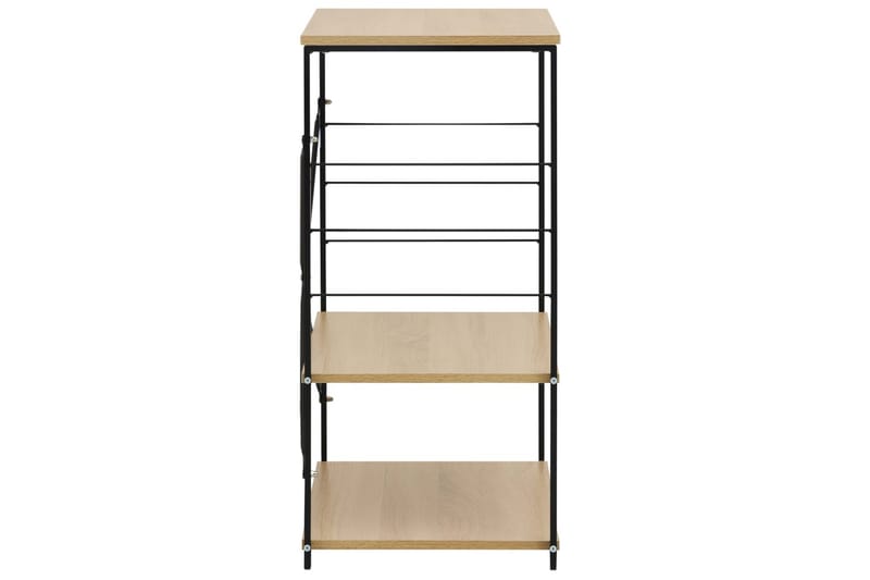 Hylla för mikrovågsugn svart och ek 60x39,6x79,5cm spånskiva - Svart - Förvaring - Hylla - Bokhylla